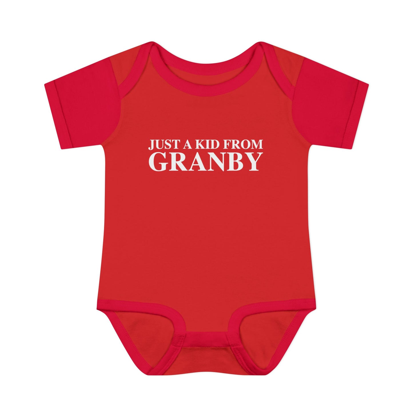 Just a kid from Granby Infant Baby Rib Bodysuit