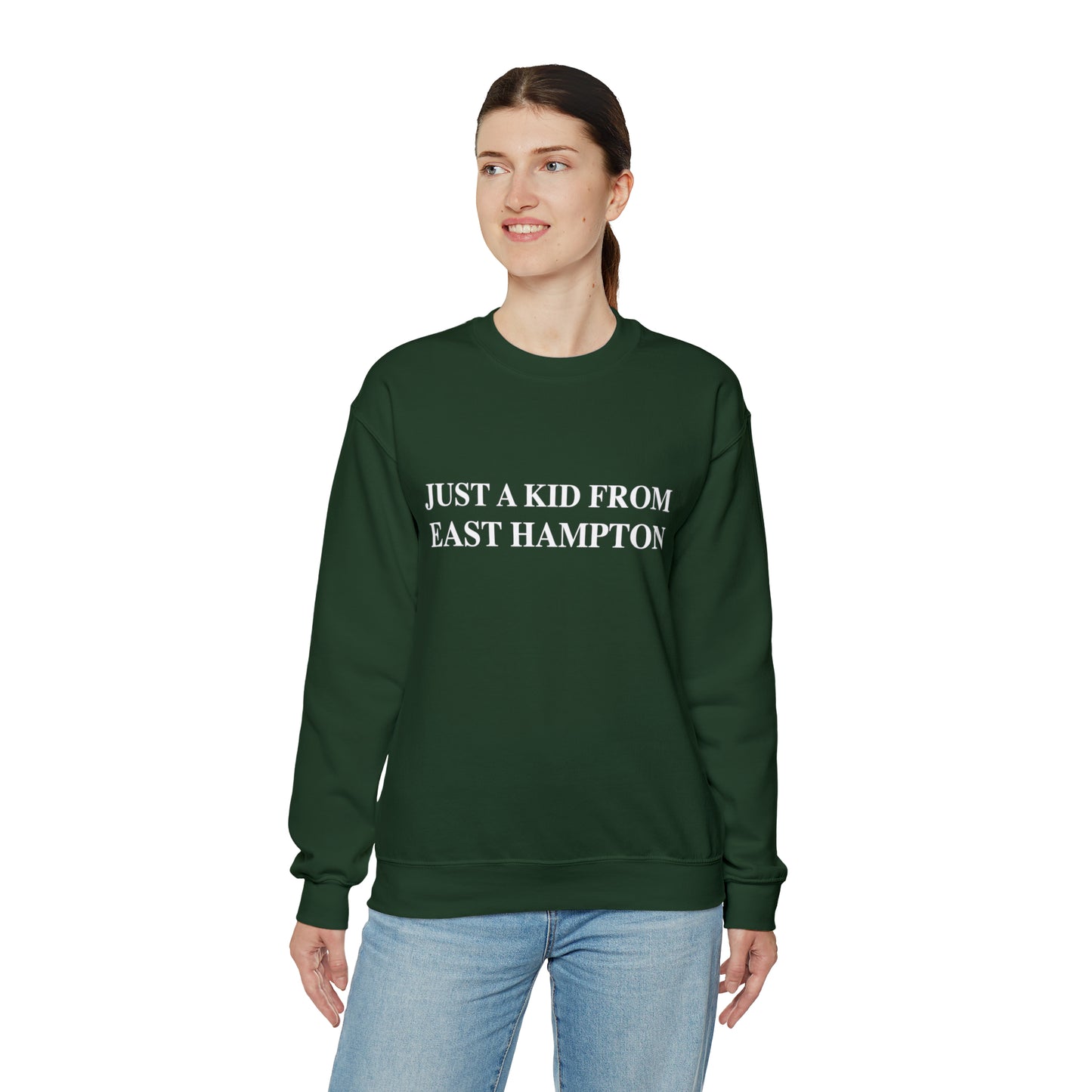 Copy of Just a kid from East Hampton Unisex Heavy Blend™ Crewneck Sweatshirt (white)