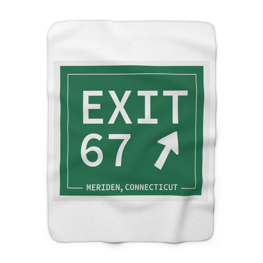 Vintage Exit 67 WCP Sign Sherpa Fleece Blanket