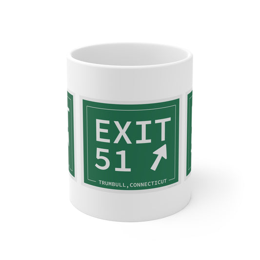 Vintage Exit 51  Merritt Parkway Sign Mug 11oz
