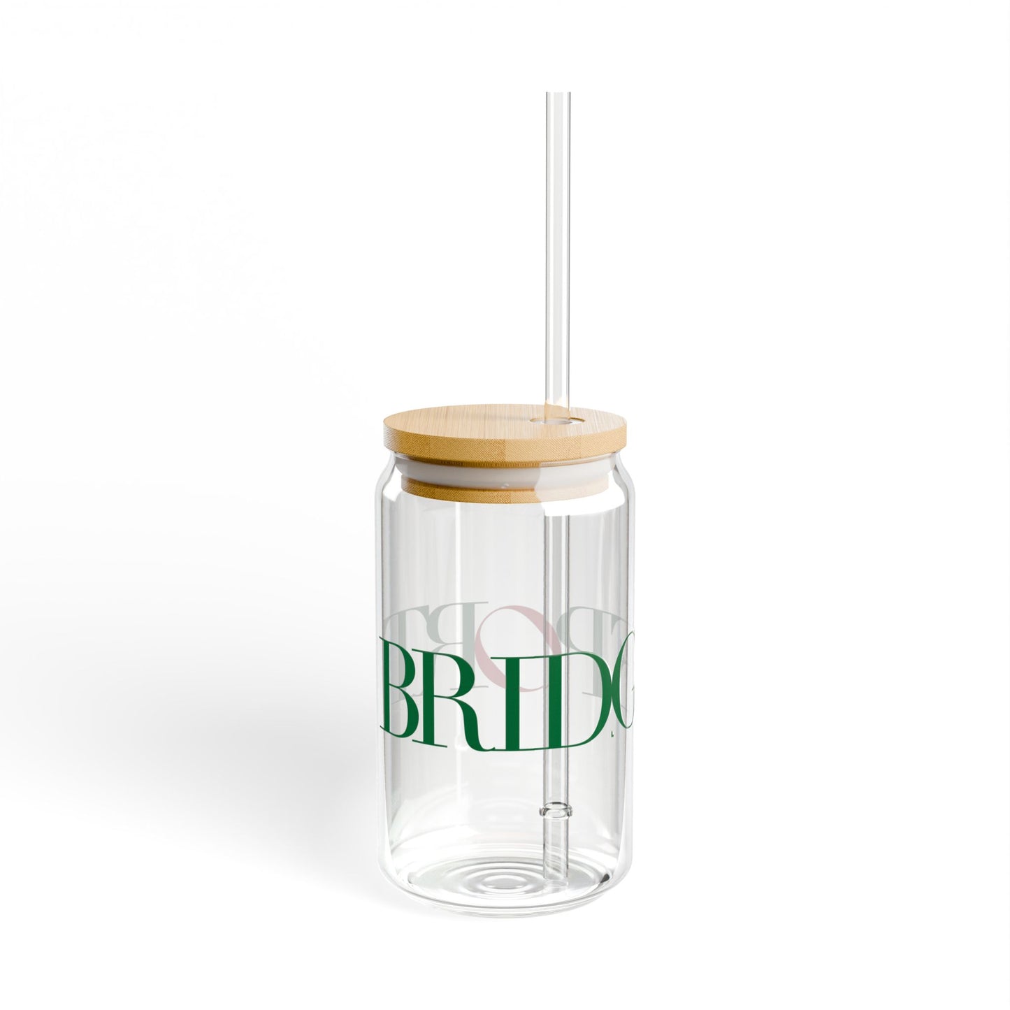 41 Tilt Bridgeport Glass Can with Straw and Lid, 16oz