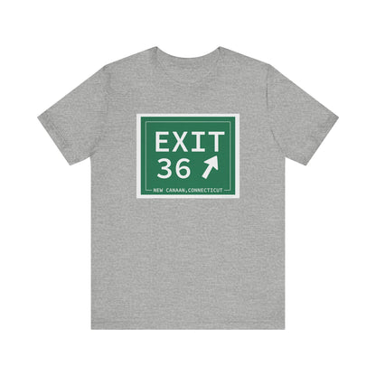 Vintage Exit 36 Merritt Parkway Sign Unisex Jersey Short Sleeve T-Shirt
