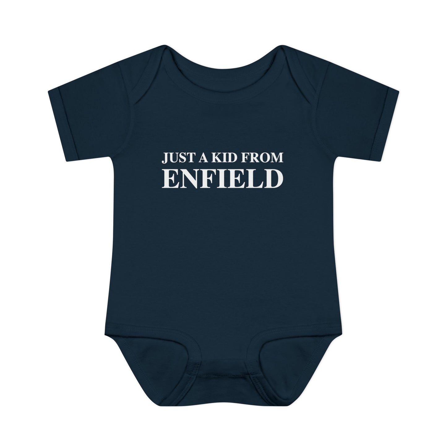 Just a kid from Enfield Infant Baby Rib Bodysuit