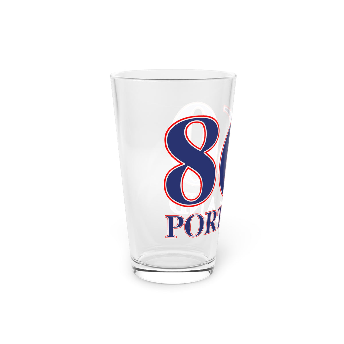 860 Portland Red, White & Blue Pint Glass, 16oz