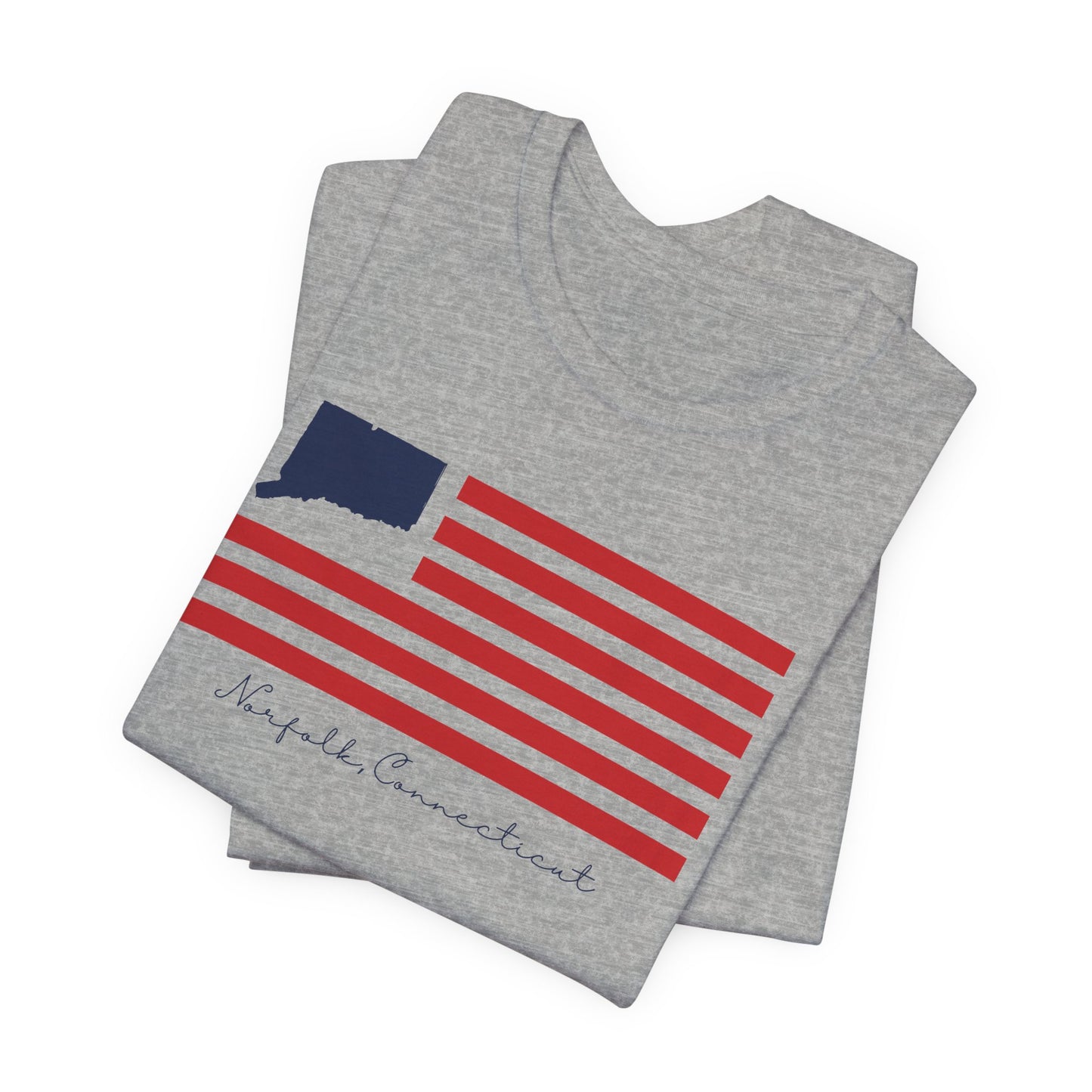 Norfolk Connecticut Flag Unisex Jersey Short Sleeve T-Shirt