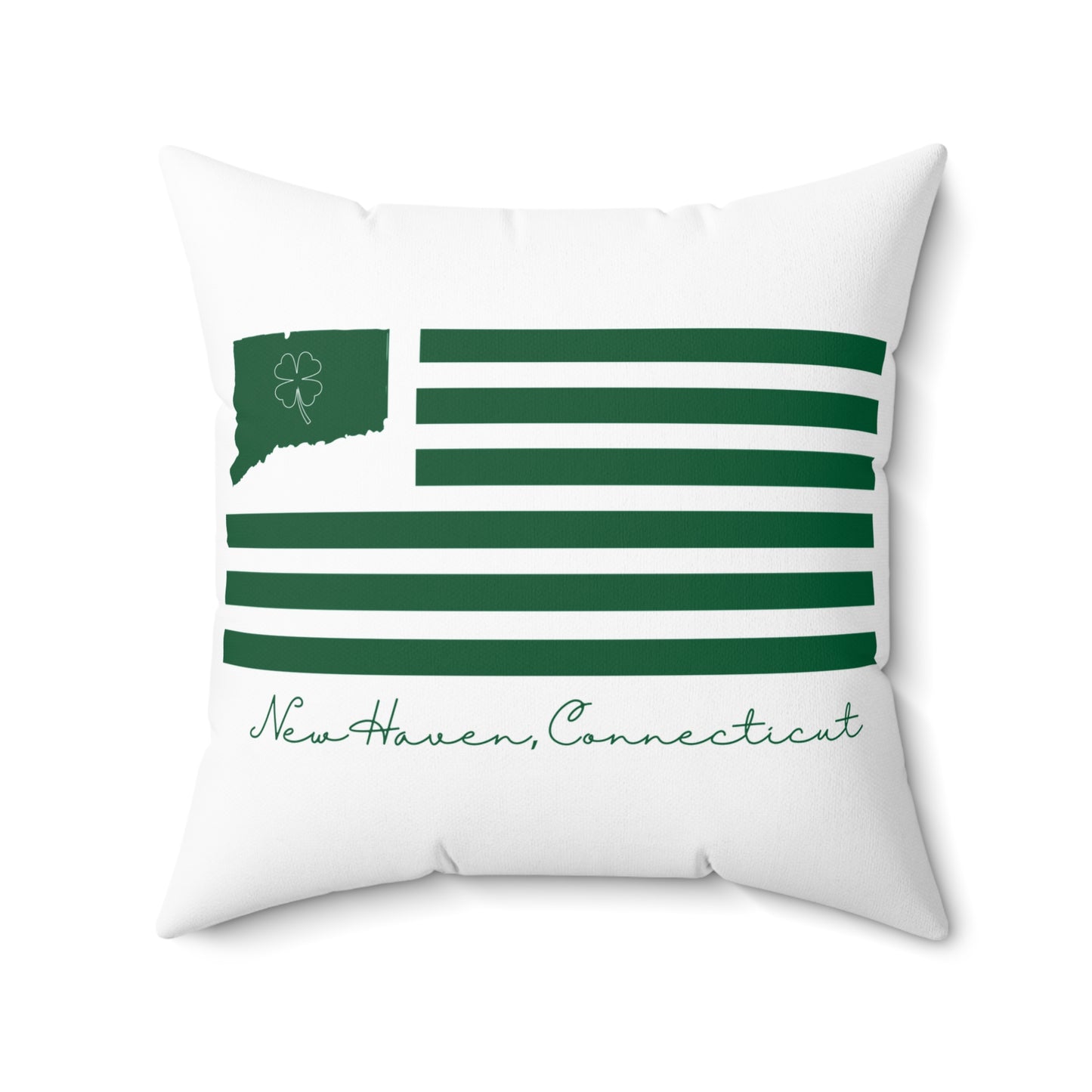 New Haven Connecticut St. Patrick’s Day Flag Spun Polyester Square Pillow