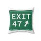 Vintage Exit 47 Merritt Parkway Sign Spun Polyester Square Pillow