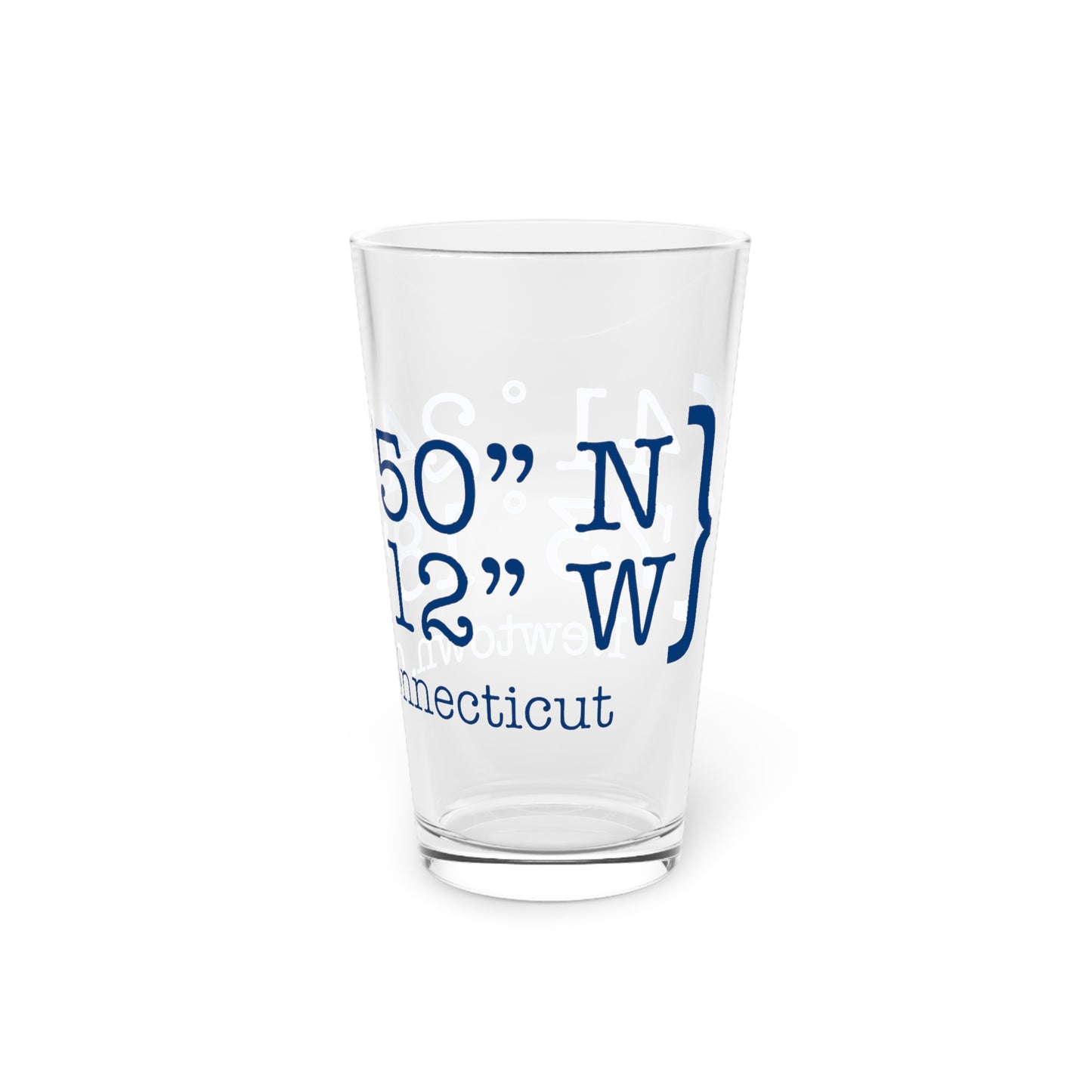 Newtown Coordinates Pint Glass, 16oz
