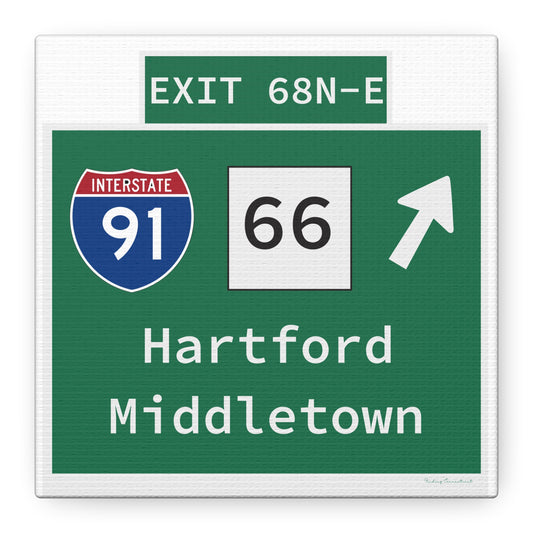 Vintage WCP Exit 68-NE Sign Matte Canvas, Stretched, 1.25"