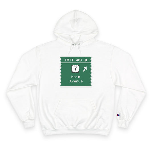 Vintage Merritt Parkway Exit 40 A-B Sign Champion Hoodie