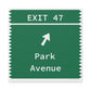 Vintage Merritt Parkway Exit 47 Sign Matte Canvas, Stretched, 1.25"