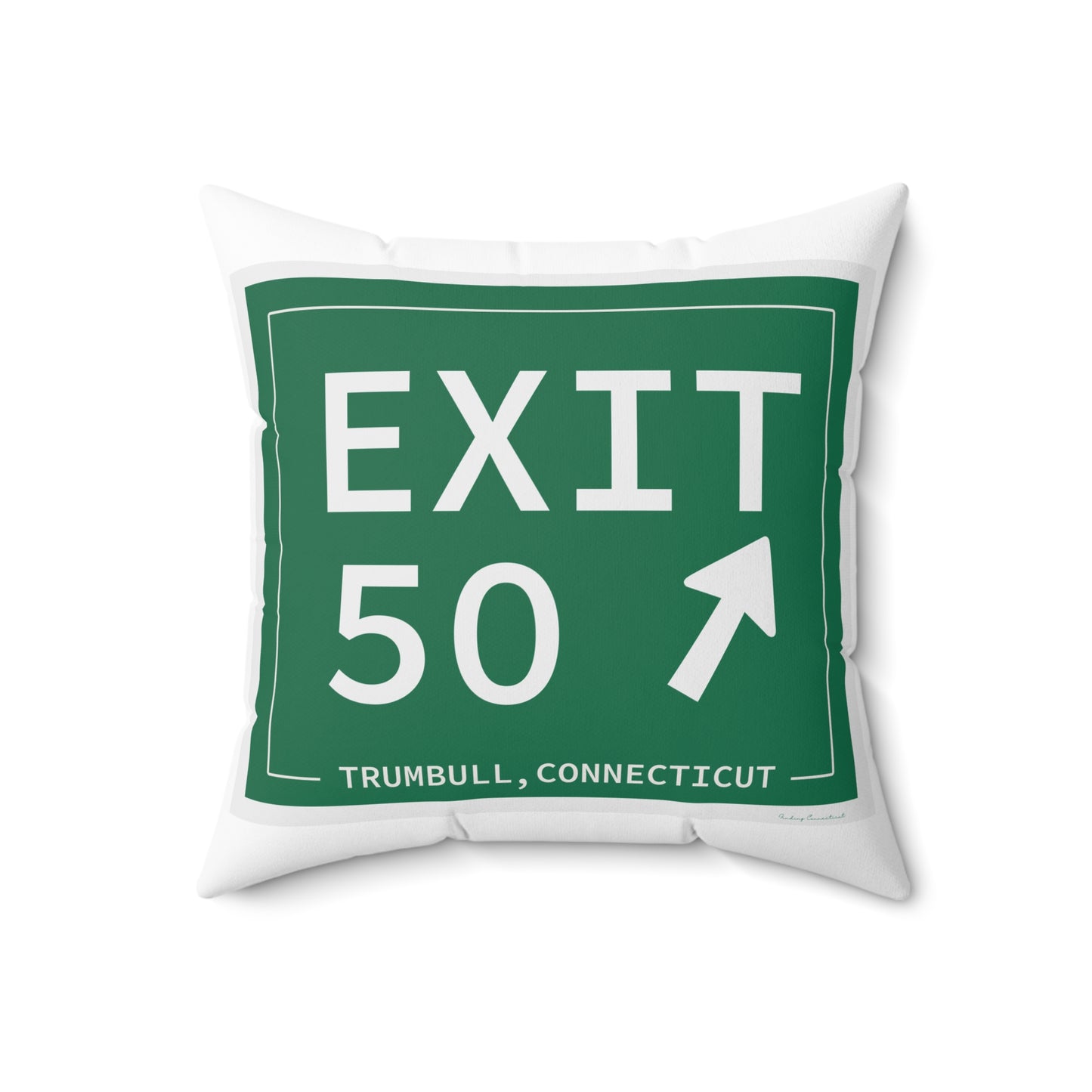 Vintage Exit 50  Merritt Parkway Sign Spun Polyester Square Pillow