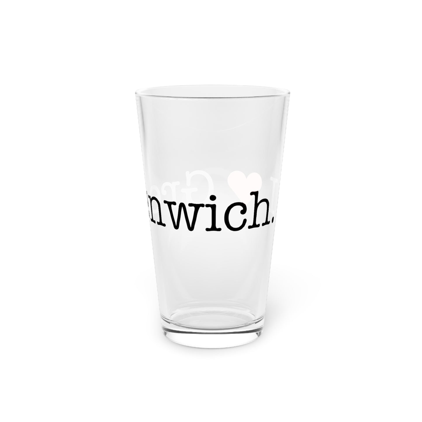 I Heart Greenwich. Pint Glass, 16oz