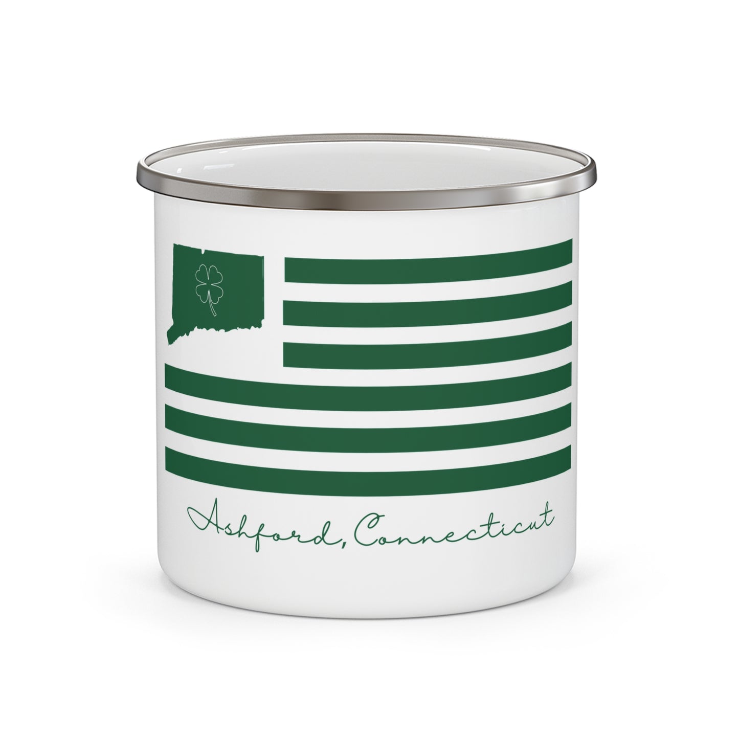 Ashford Connecticut St. Patrick’s Day Flag  Enamel Camping Mug