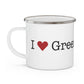 I Heart Greenfield Hill. Enamel Camping Mug