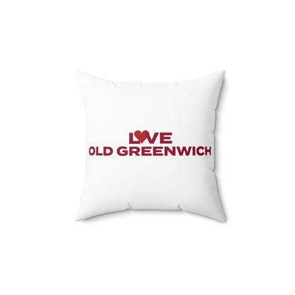 Love Old Greenwich Spun Polyester Square Pillow