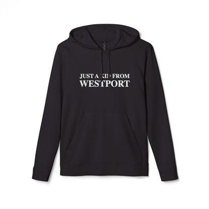 Just a kid from Westport adidas Unisex Fleece Hoodie Sweatshirt