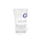 Goose Shows Are My Happy Place - Gray & Purple Pint Glass, 16oz