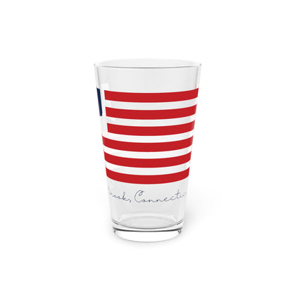Westbrook Connecticut Flag Pint Glass, 16oz
