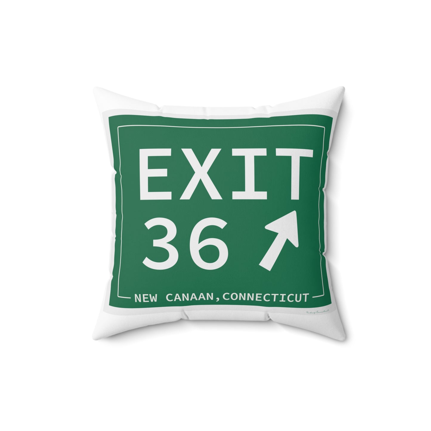 Vintage Exit 36 Merritt Parkway Sign Spun Polyester Square Pillow