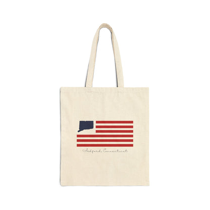 Ashford Connecticut Flag Cotton Canvas Tote Bag