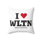 I Heart WLTN Spun Polyester Square Pillow