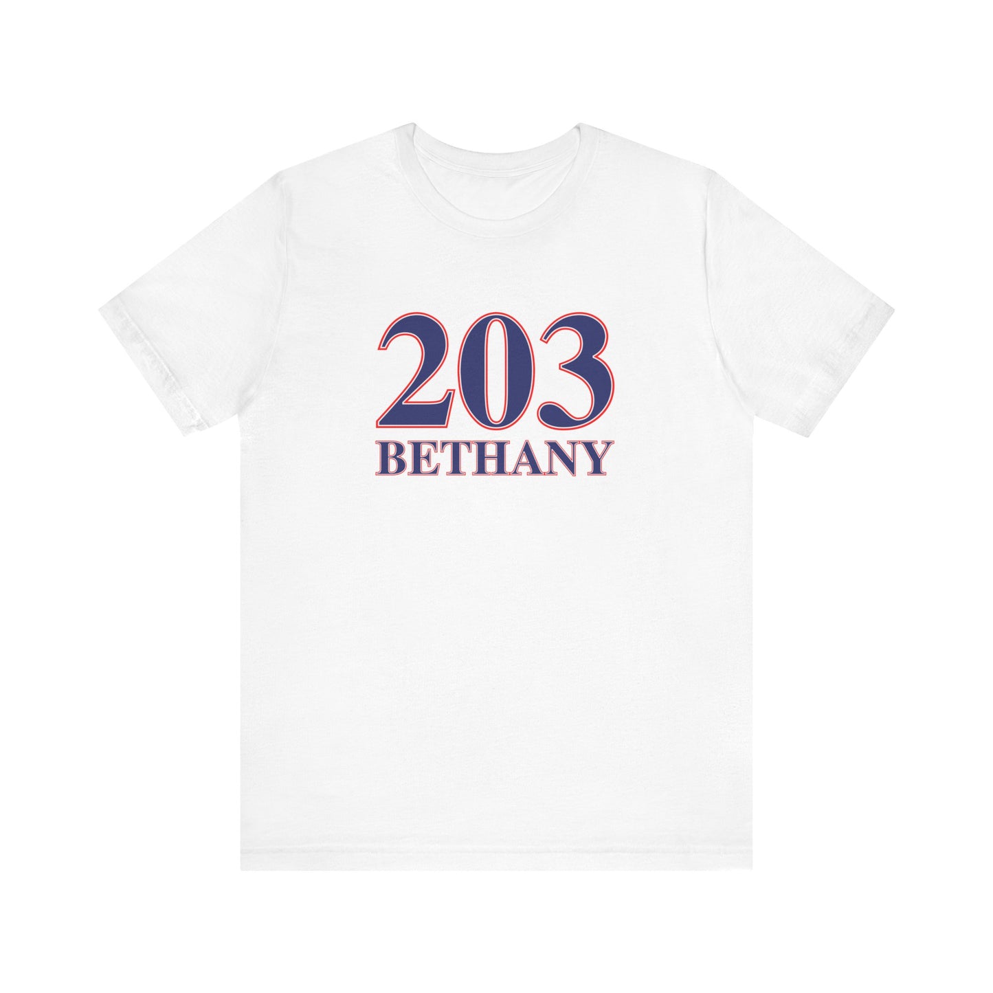 203 Bethany Red White & Blue Unisex Jersey Short Sleeve T-Shirt