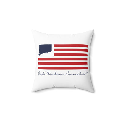 East Windsor Connecticut Flag Spun Polyester Square Pillow