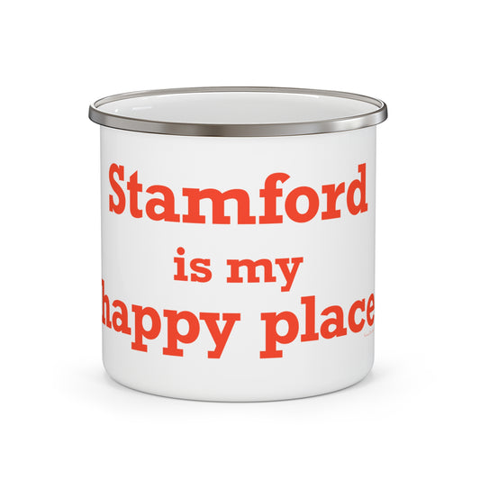 Stamford Is My Happy Place Enamel Camping Mug