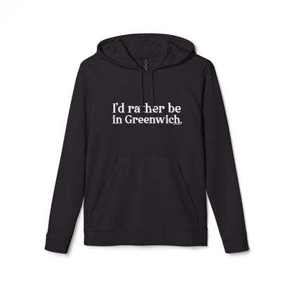 I’d rather be in Greenwich adidas Unisex Fleece Hoodie