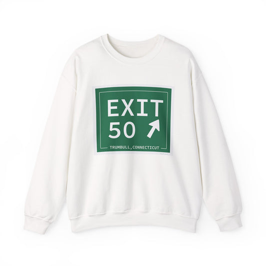 Vintage Exit 50  Merritt Parkway Sign Unisex Heavy Blend™ Crewneck Sweatshirt