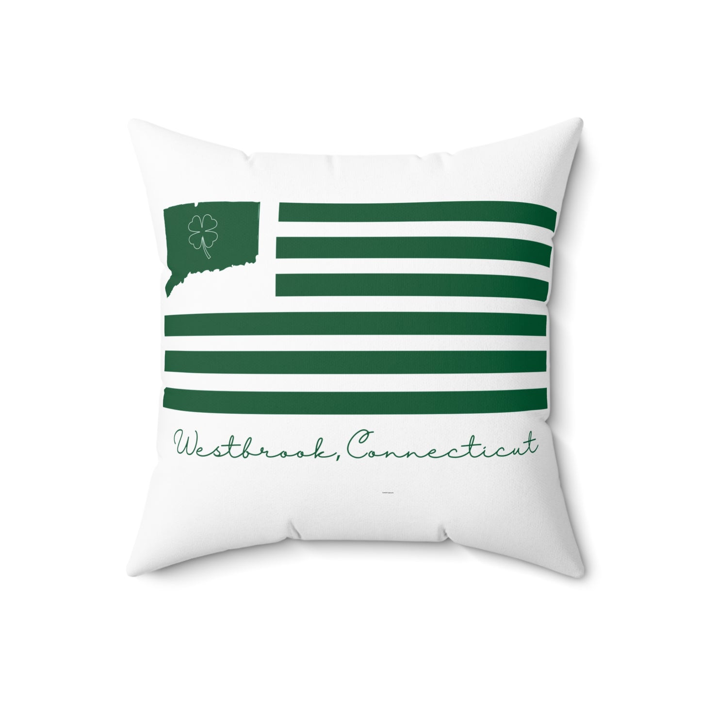 Westbrook Connecticut St. Patrick’s Day Flag Spun Polyester Square Pillow