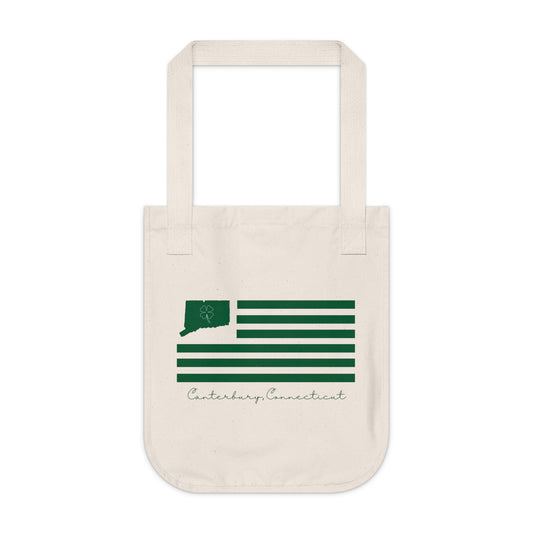 Canterbury Connecticut St. Patrick’s Day Flag Organic Canvas Tote Bag