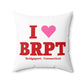 I Heart BRPT Spun Polyester Square Pillow