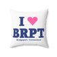 I Heart BRPT Spun Polyester Square Pillow