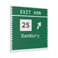 Vintage Merritt Parkway Exit 49N Sign Matte Canvas, Stretched, 1.25"