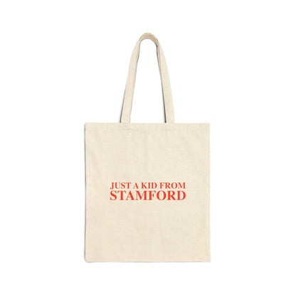 Just a kid from Stamford Cotton Canvas Tote Bag