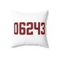 06243 Killingly  Connecticut Zip Code Spun Polyester Square Pillow