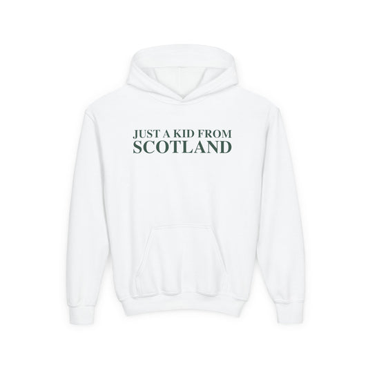 Just a kid from Scotland Youth Heavy Blend Hooded Sweatshirt