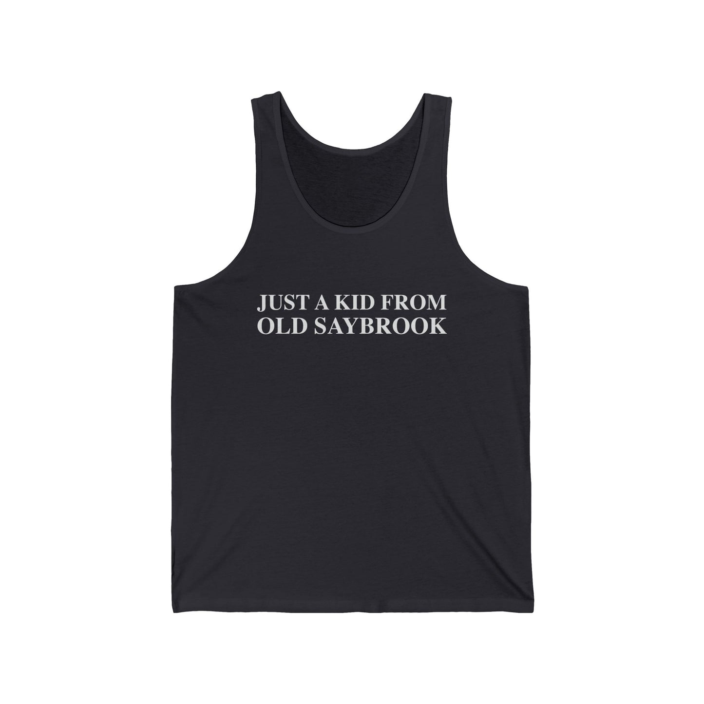 Just a kid from Old Saybrook Unisex Jersey Tank Top