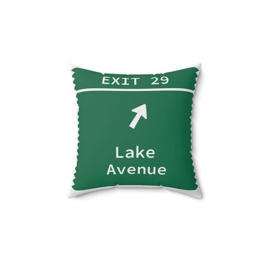 Vintage Merritt Parkway Exit 29 Sign Spun Polyester Square Pillow