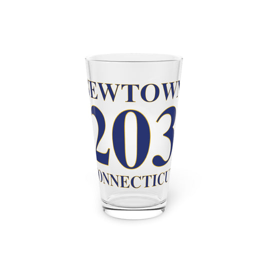 Newtown 203 Connecticut Pint Glass, 16oz