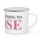 Just a kid listening to Goose - Pink & Espresso Enamel Camping Mug