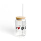Bethel Vision Glass Can with Straw and Lid, 16oz