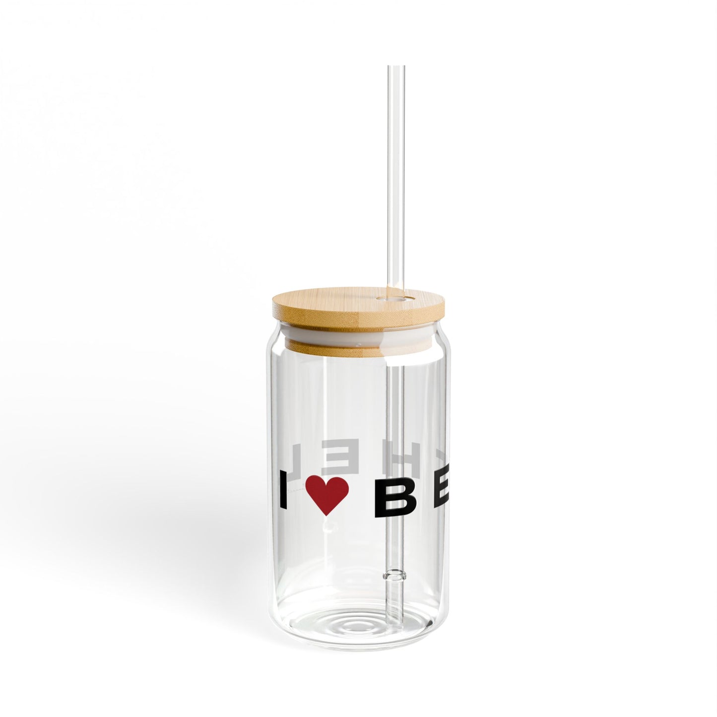 Bethel Vision Glass Can with Straw and Lid, 16oz