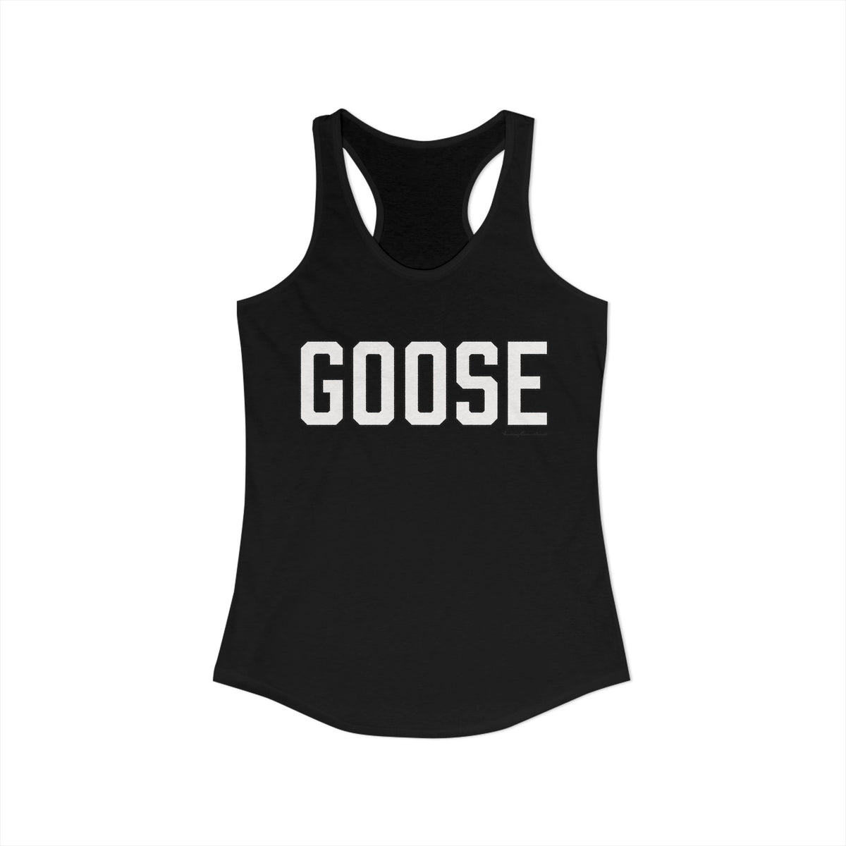 Goose Zip Code - White & Black Women's Ideal Racerback Tank Top