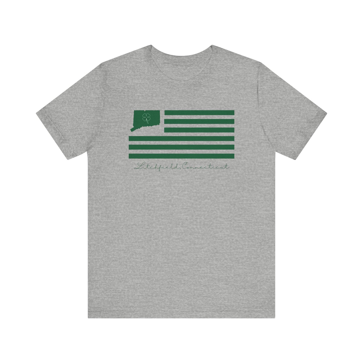 Litchfield Connecticut St. Patrick’s Day Flag Unisex Jersey Short Sleeve T-Shirt