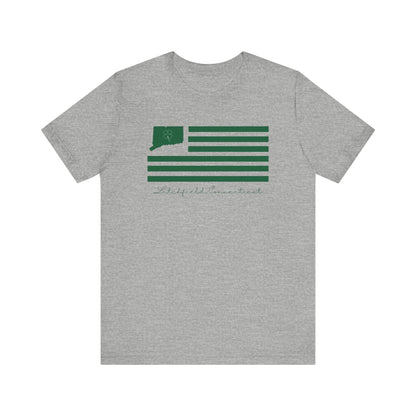 Litchfield Connecticut St. Patrick’s Day Flag Unisex Jersey Short Sleeve T-Shirt