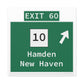 Vintage WCP Exit 60 Sign Matte Canvas, Stretched, 1.25"