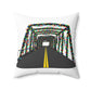 Saugatuck Bridge Lights Spun Polyester Square Pillow